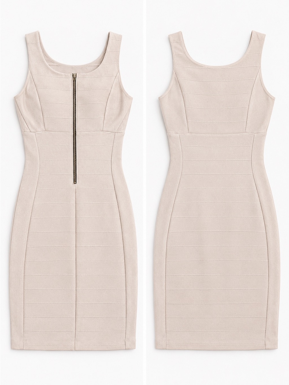 Honey and Rosie Sleeveless Bandage Mini Dress - Beige